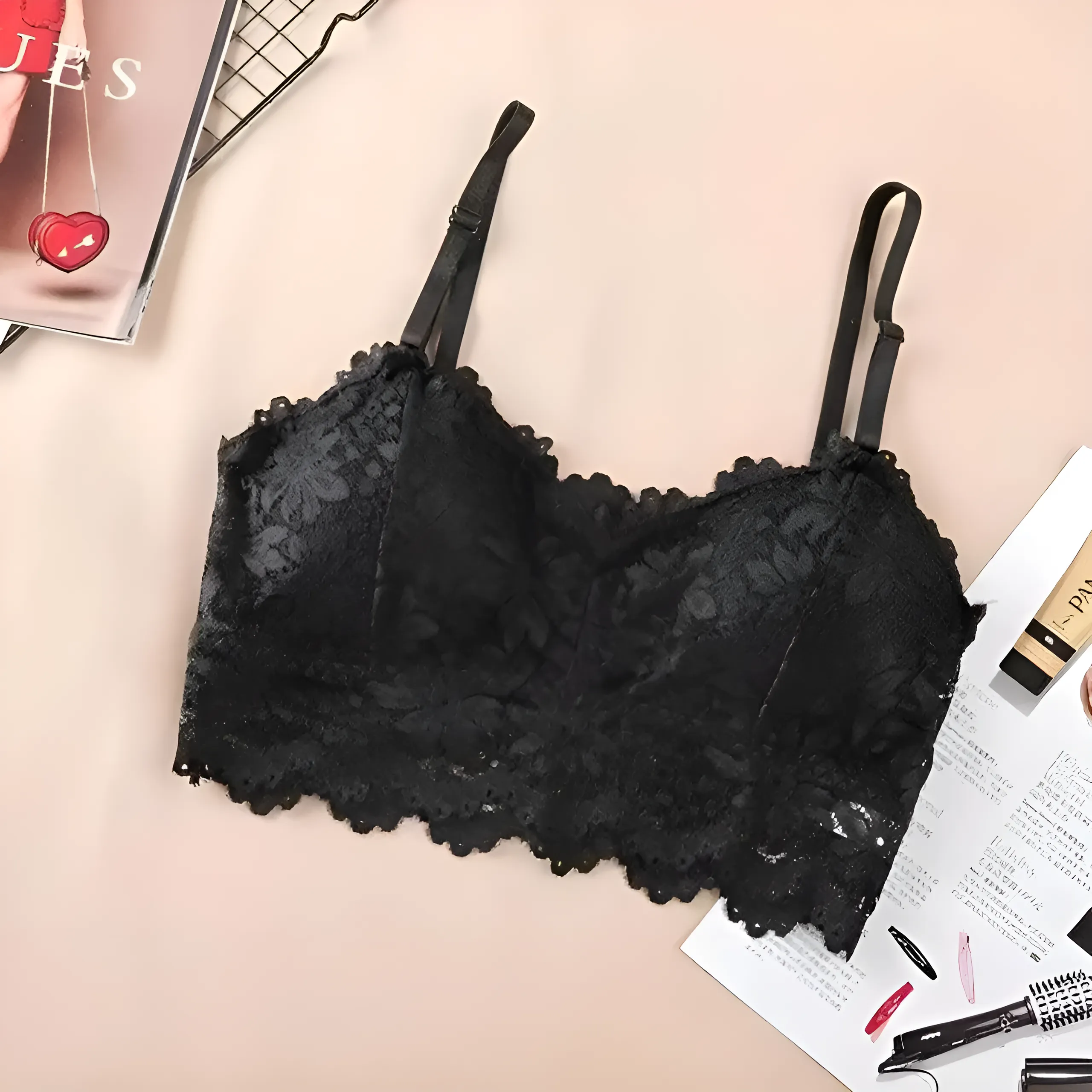 Biustonosz koronkowy bralette w formie topu - Image 6