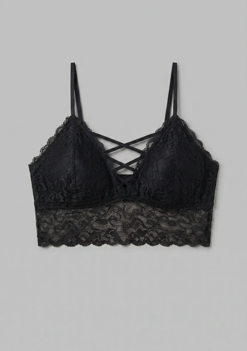 Biustonosz koronkowy bralette z obniżonym dołem - Image 4