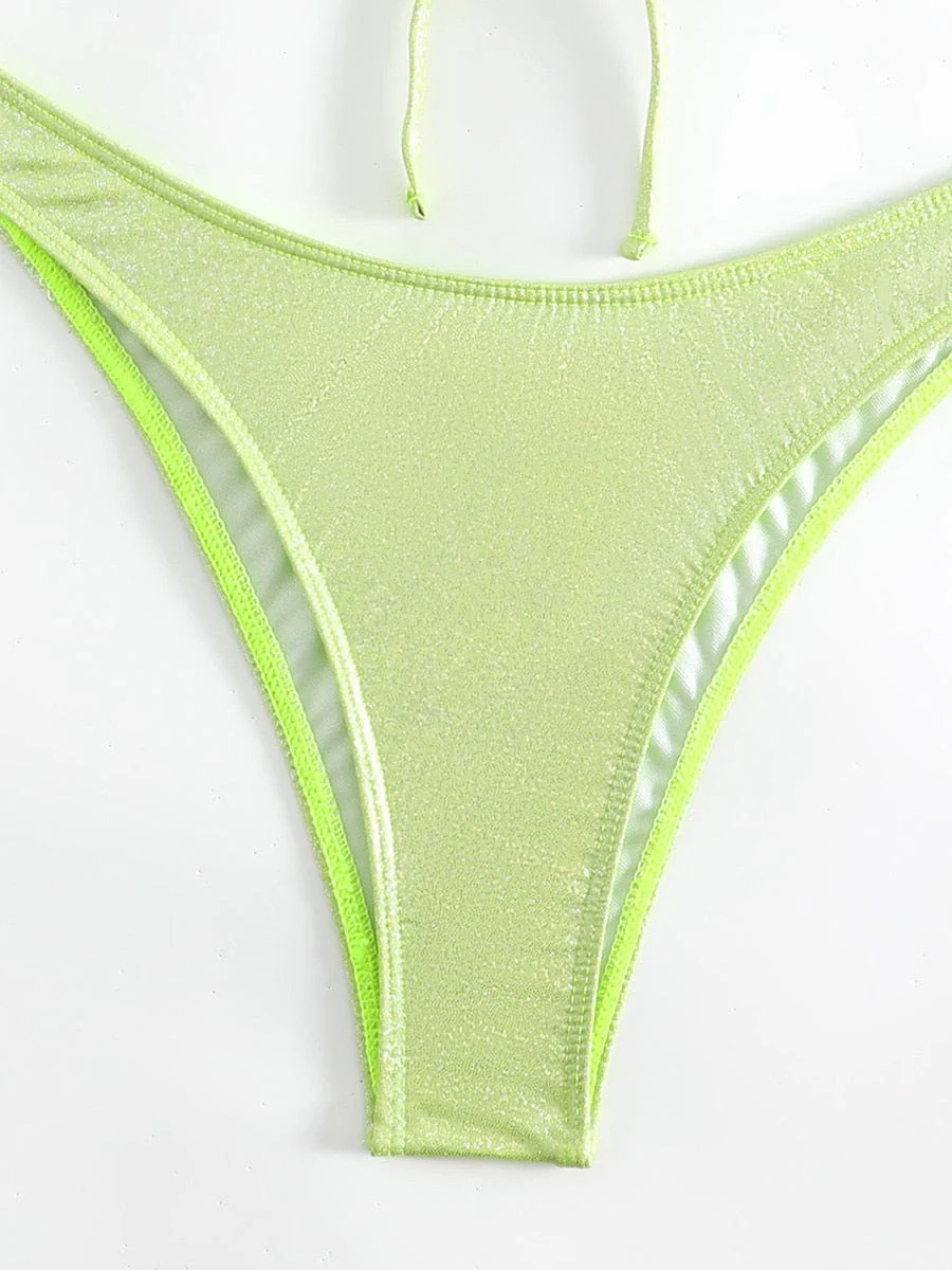 Komplet bikini z brokatowym materiałem - Image 5