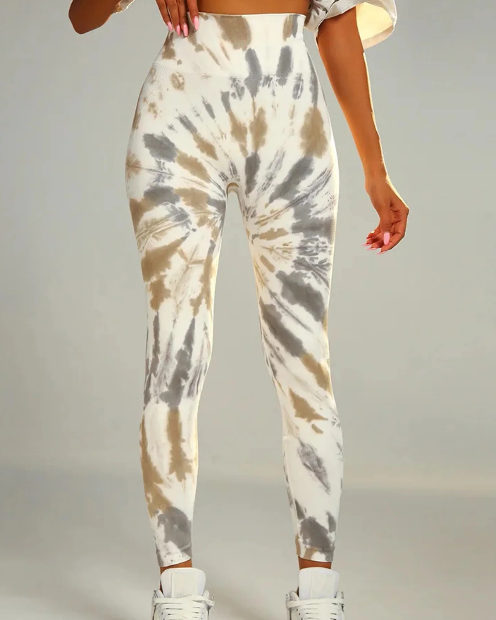 Dopasowane legginsy Tie Dye z wysokim stanem - Image 3