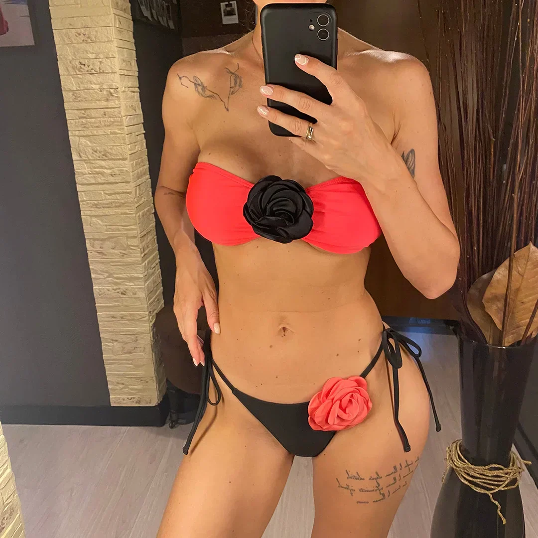 Dwuczęściowy strój kąpielowy bandeau bez ramiączek - Image 10
