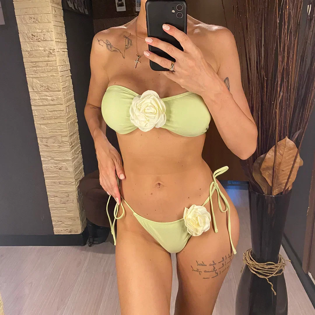 Dwuczęściowy strój kąpielowy bandeau bez ramiączek - Image 14