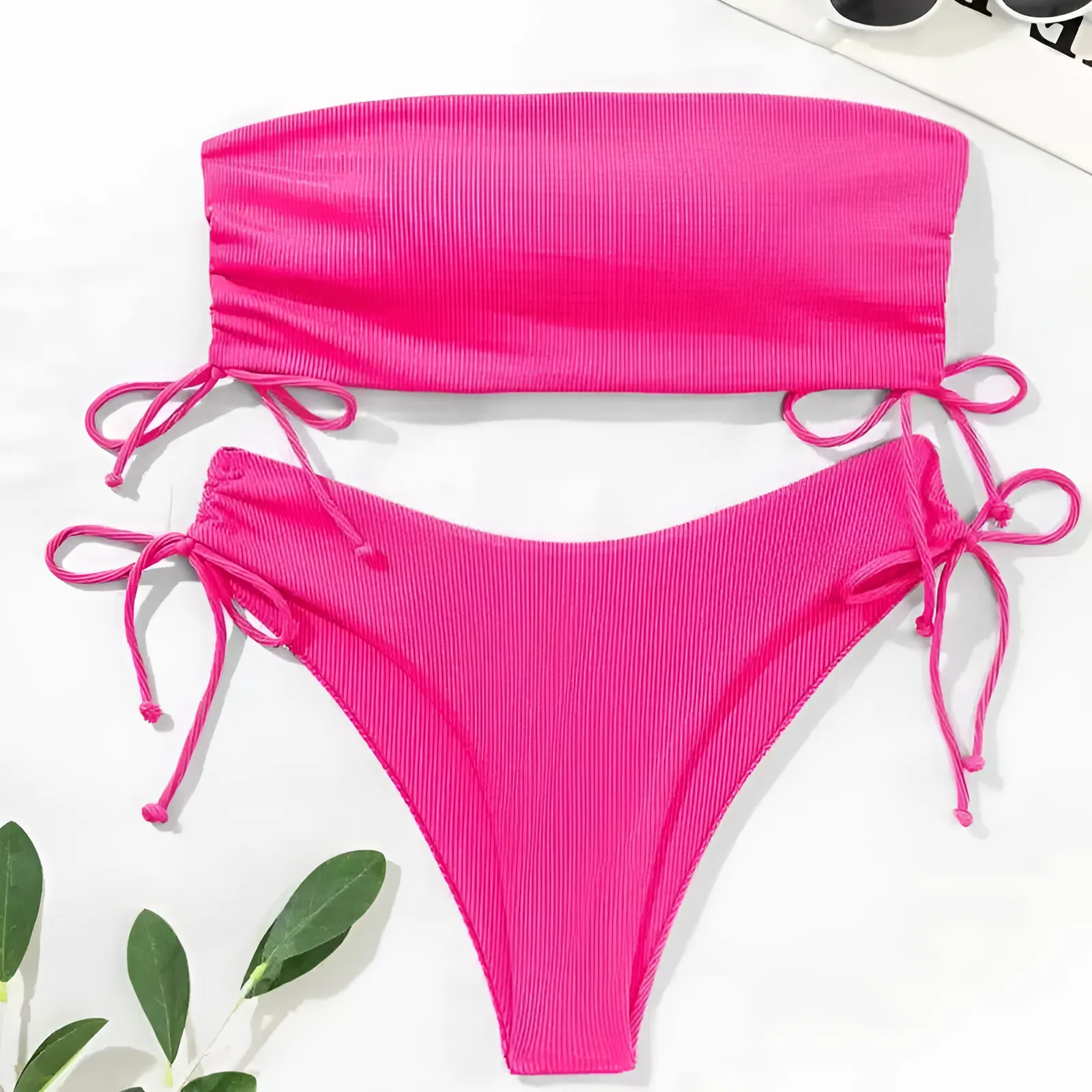 Dwuczęściowy strój kąpielowy bikini bez ramiączek - Image 13