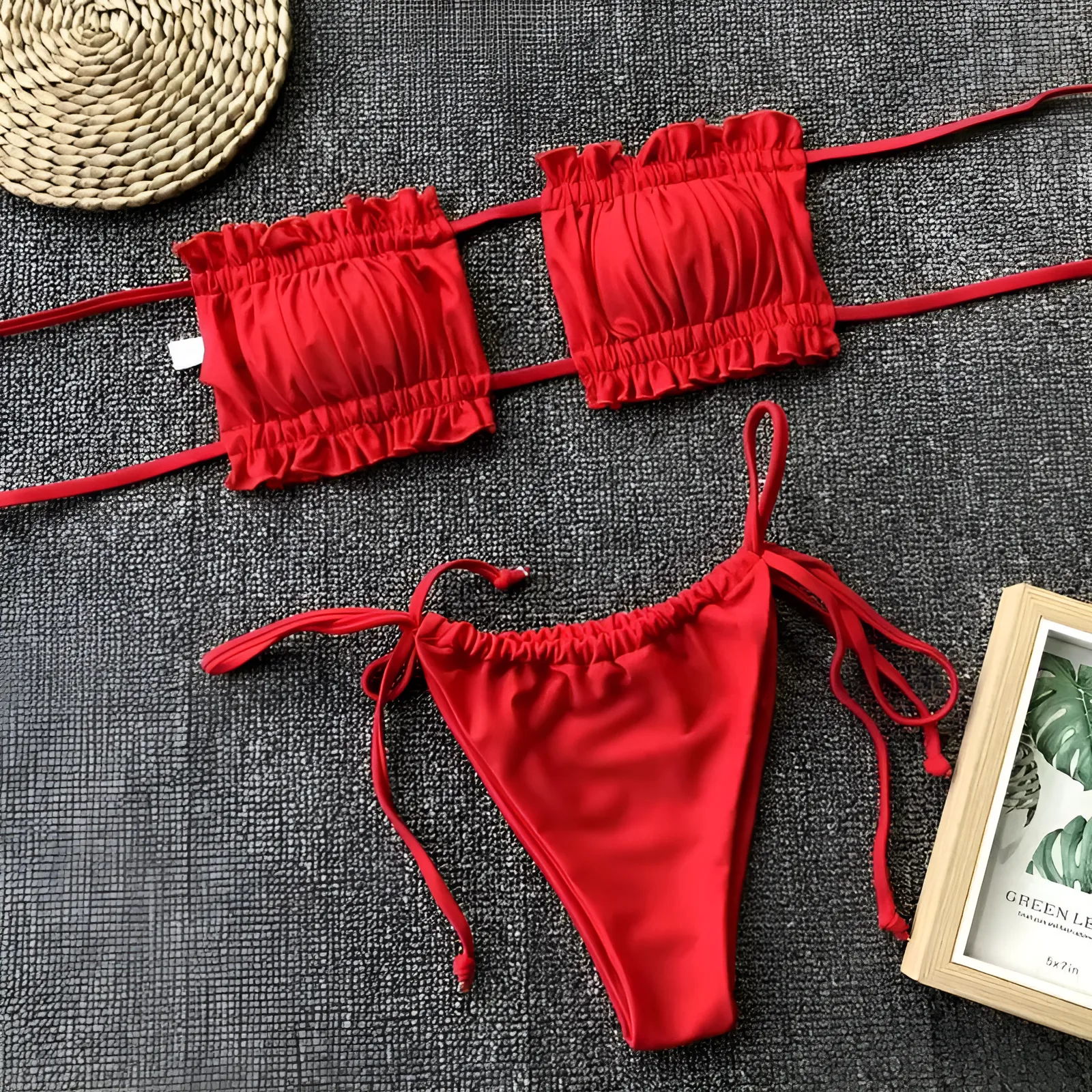 Dwuczęściowy strój kąpielowy bikini bez ramiączek - Image 9