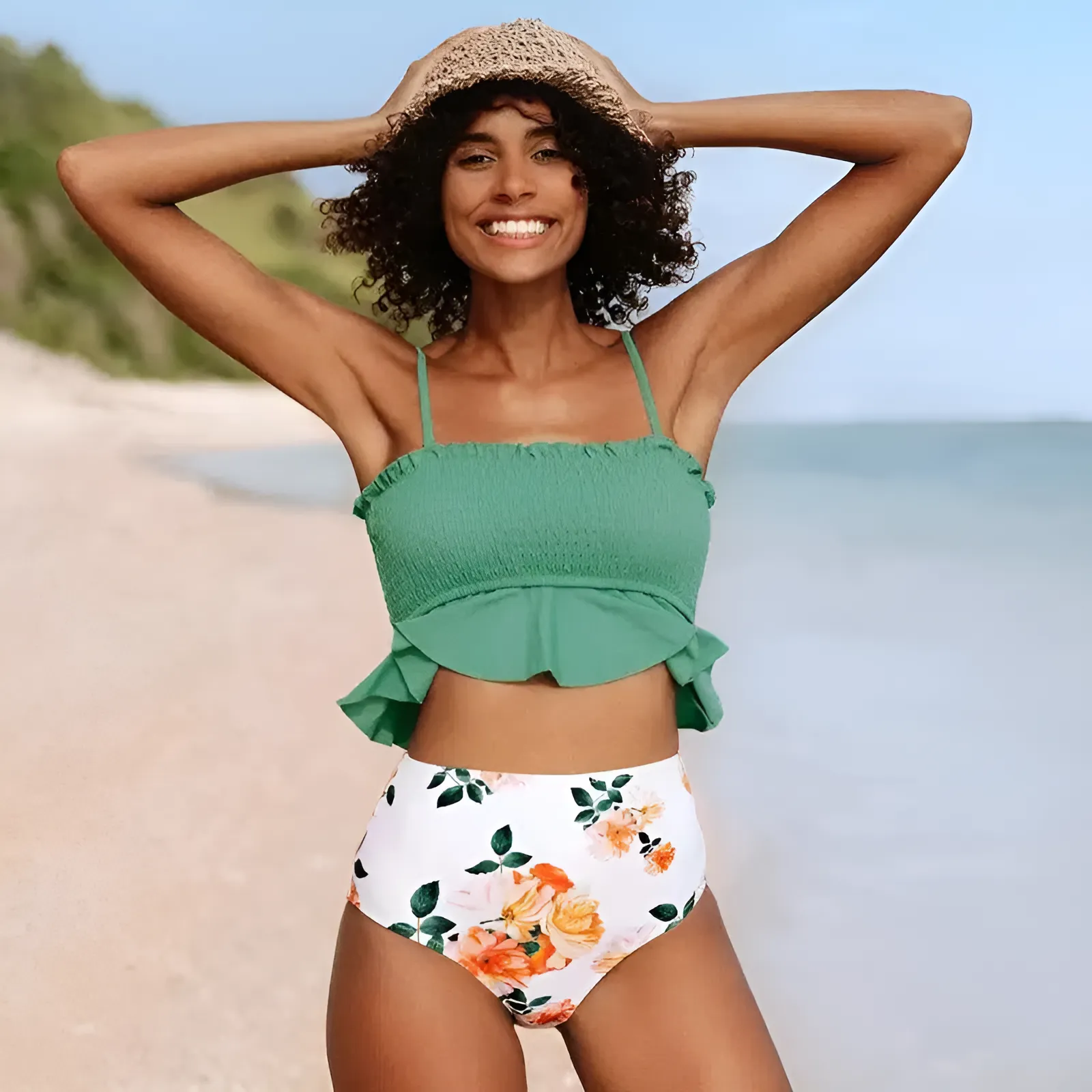 Dwuczęściowy strój kąpielowy bikini z falbanką - Image 34