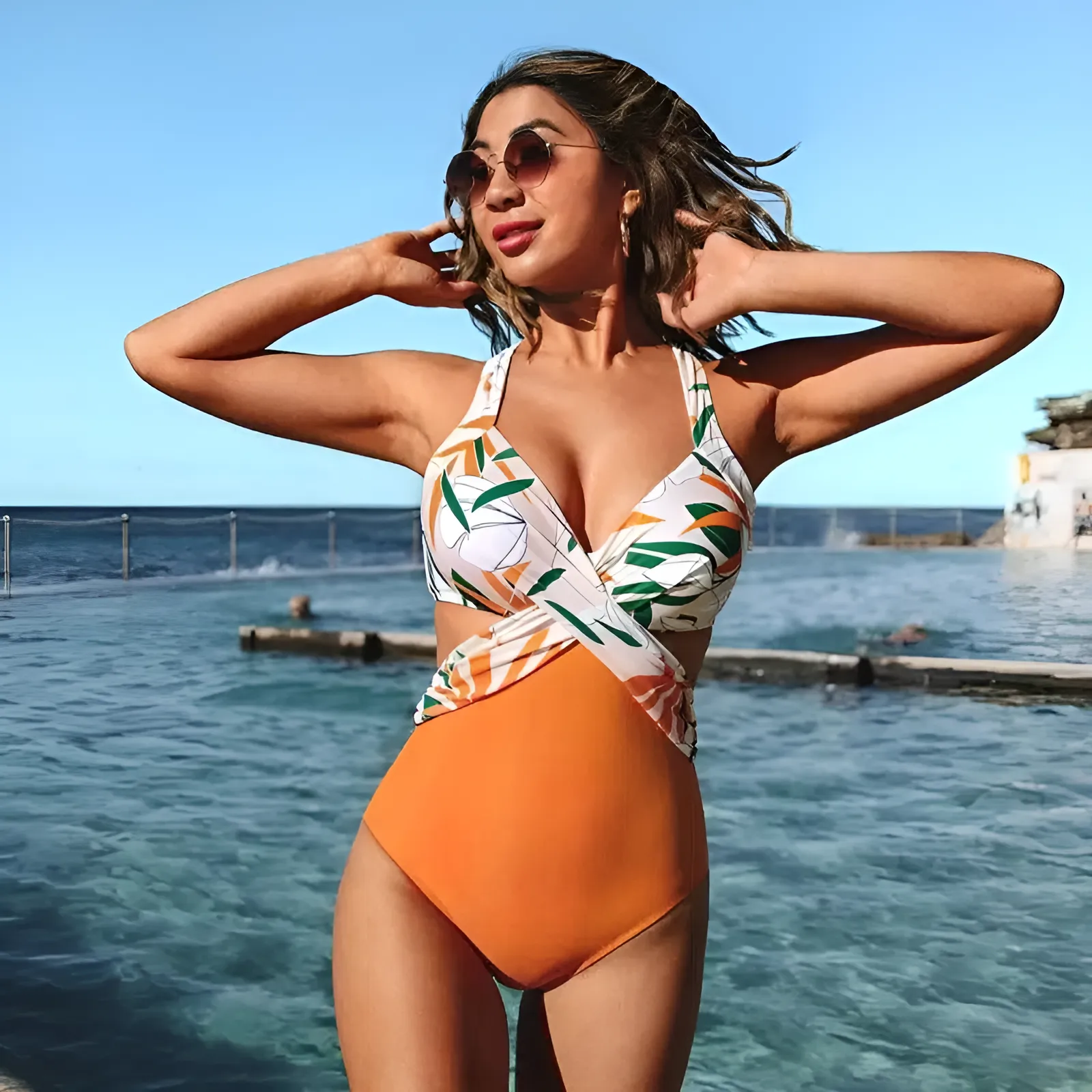 Jednoczęściowy strój kąpielowy monokini z wycięciami - Image 8