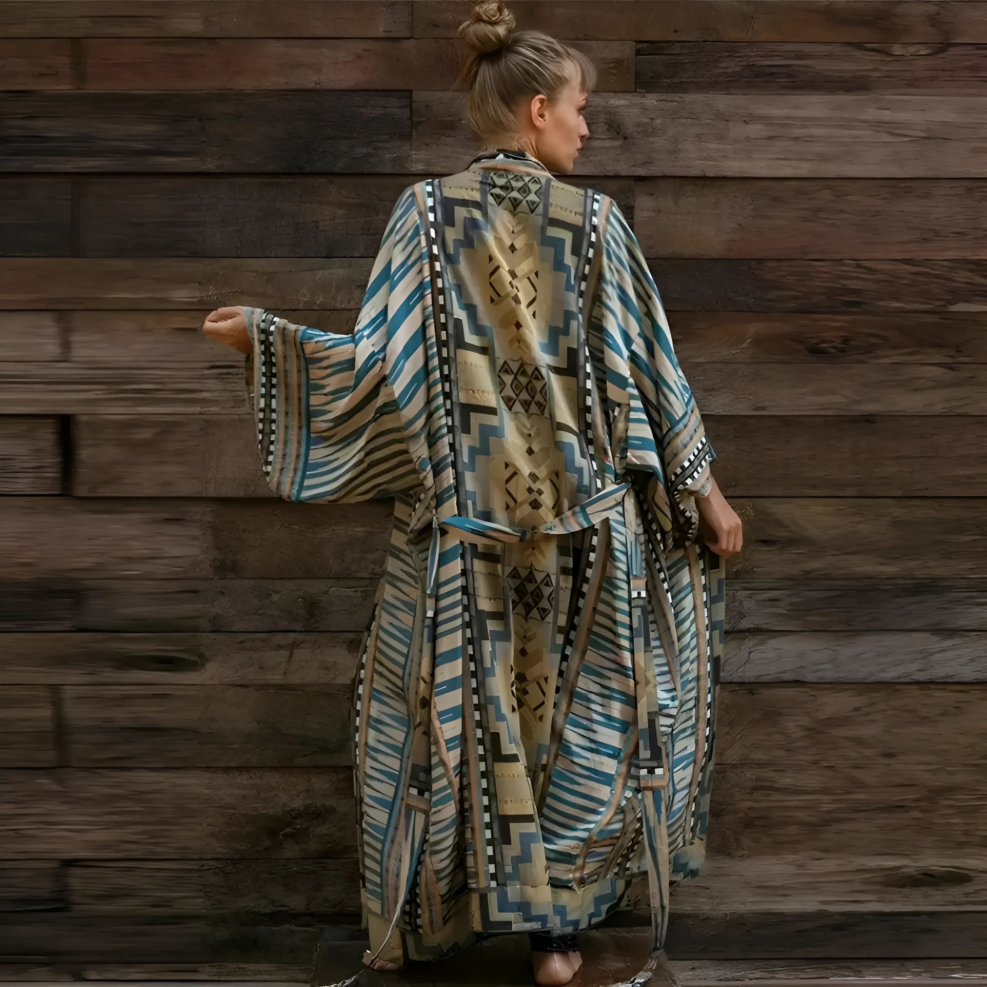 Kimono plażowe w azteckie wzory - Image 3