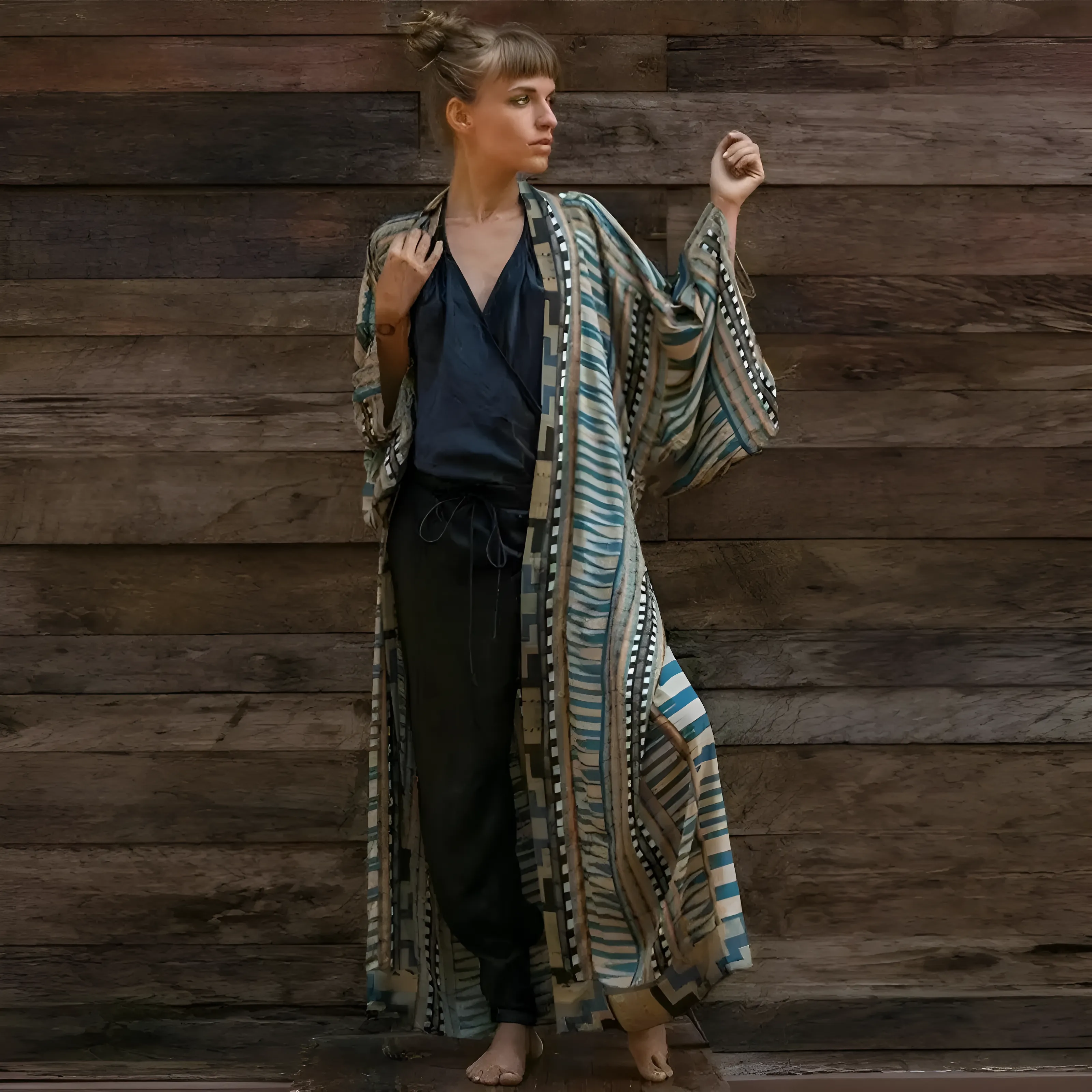 Kimono plażowe w azteckie wzory - Image 5