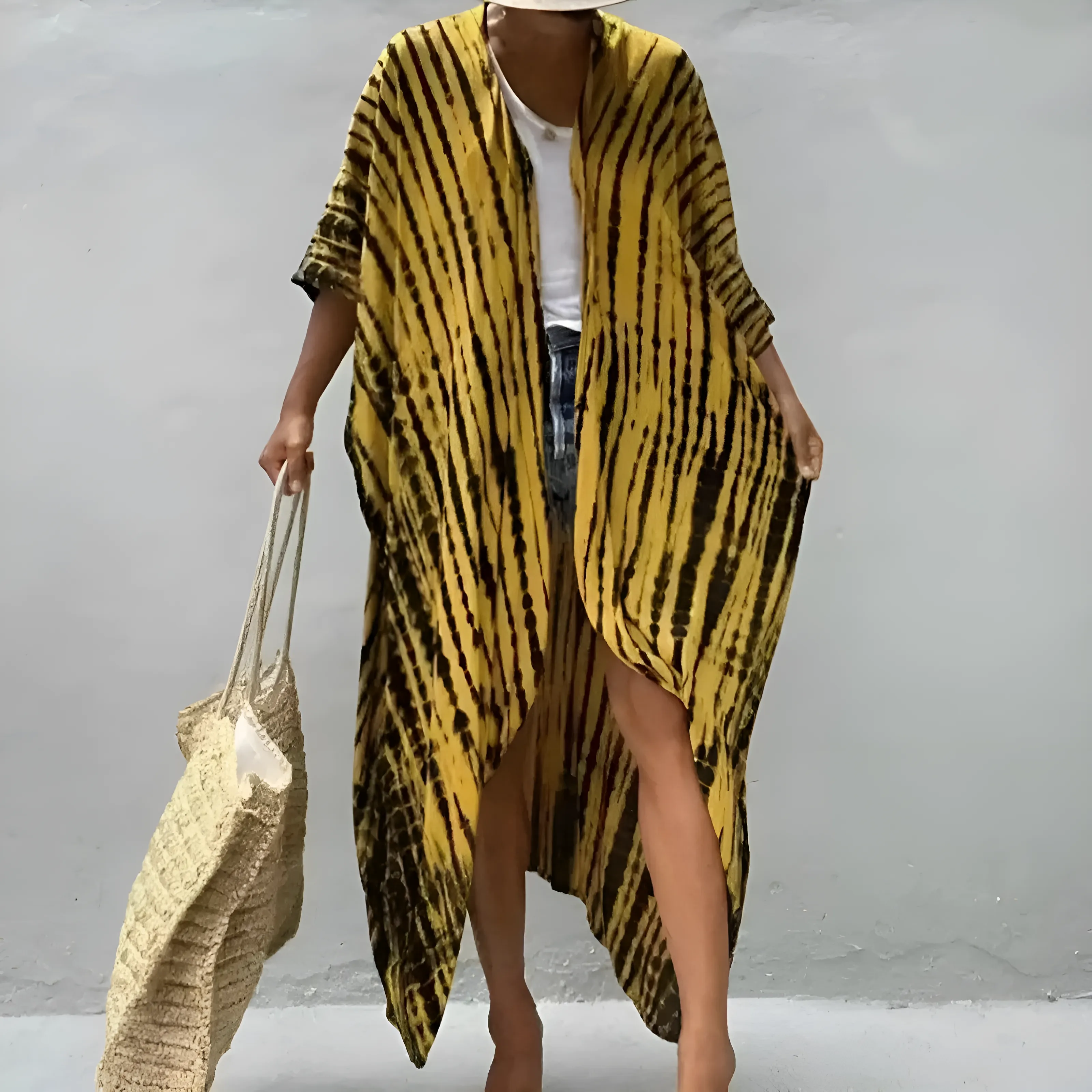 Kimono plażowe w paski - Image 11