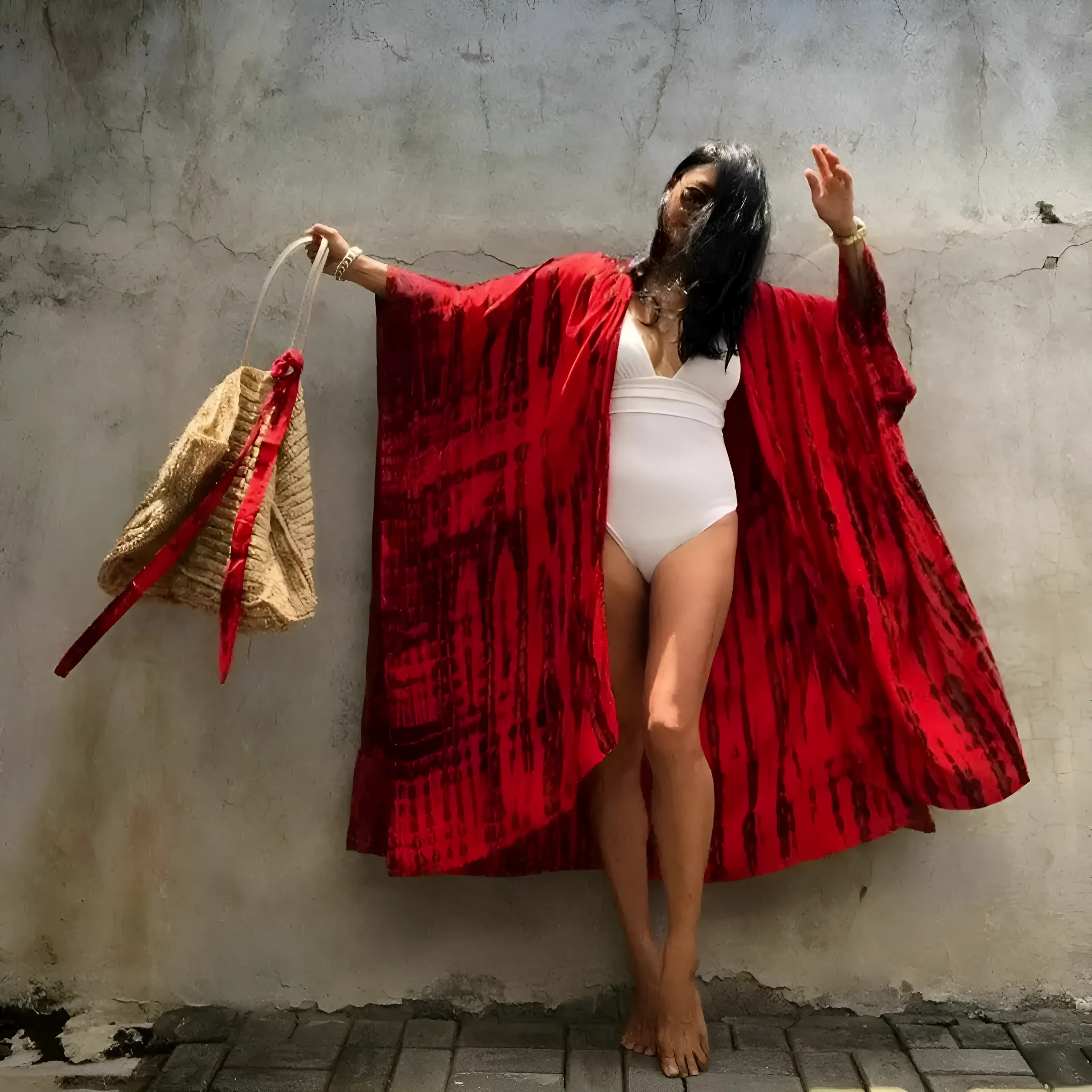 Kimono plażowe w paski - Image 4