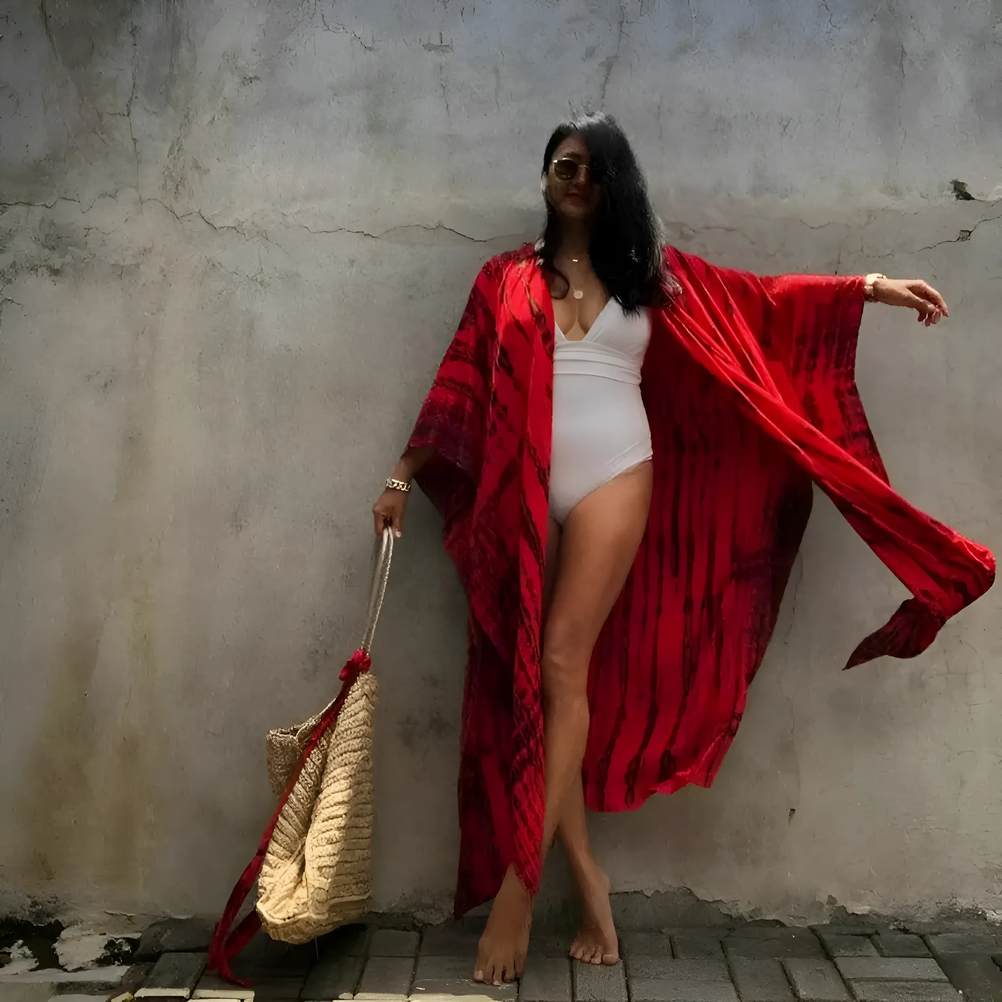Kimono plażowe w paski - Image 5