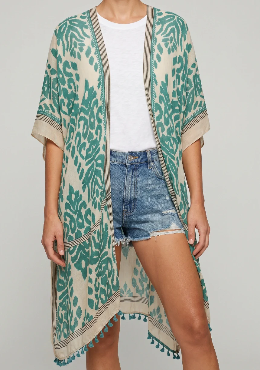 Klasyczne kimono plażowe w ornamenty - Image 10