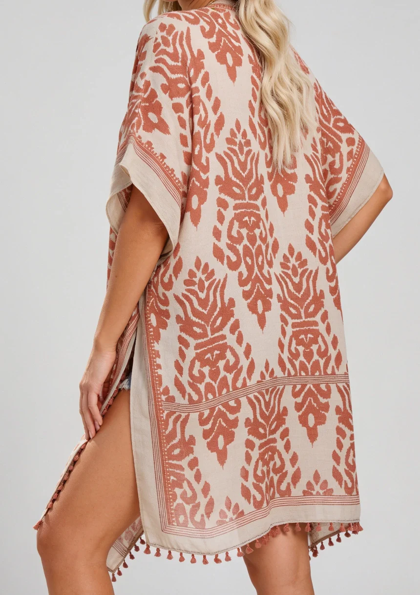 Klasyczne kimono plażowe w ornamenty - Image 2