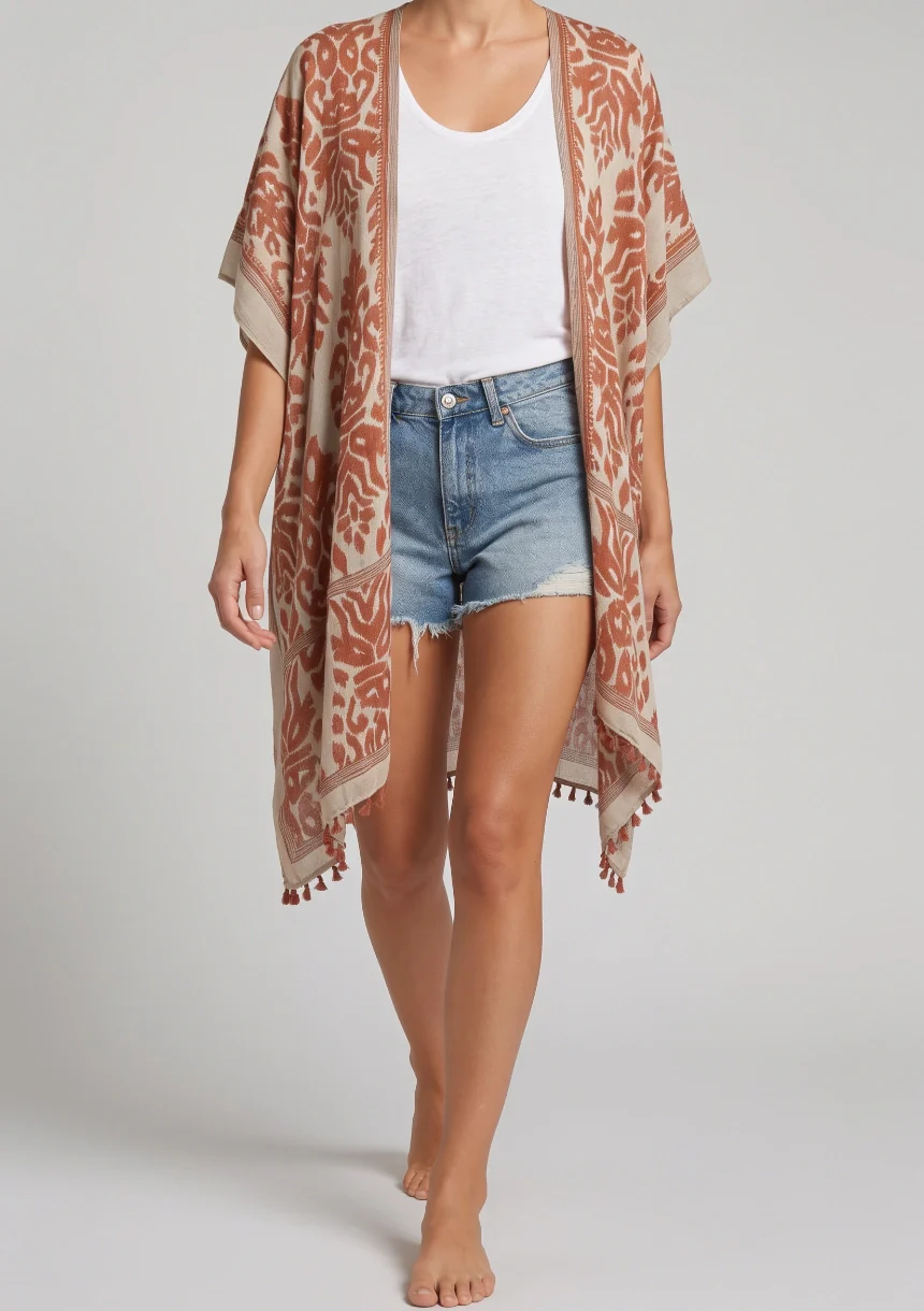 Klasyczne kimono plażowe w ornamenty - Image 4