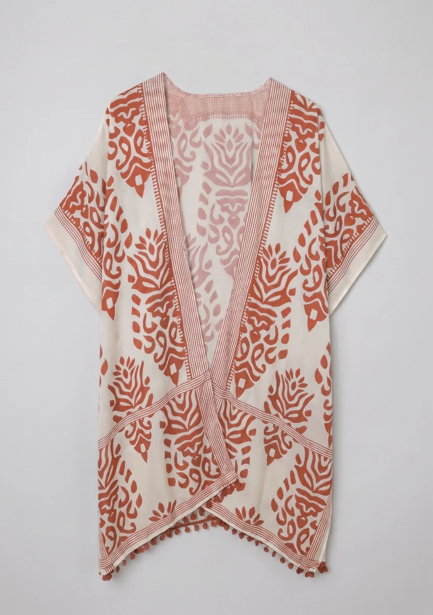Klasyczne kimono plażowe w ornamenty - Image 5