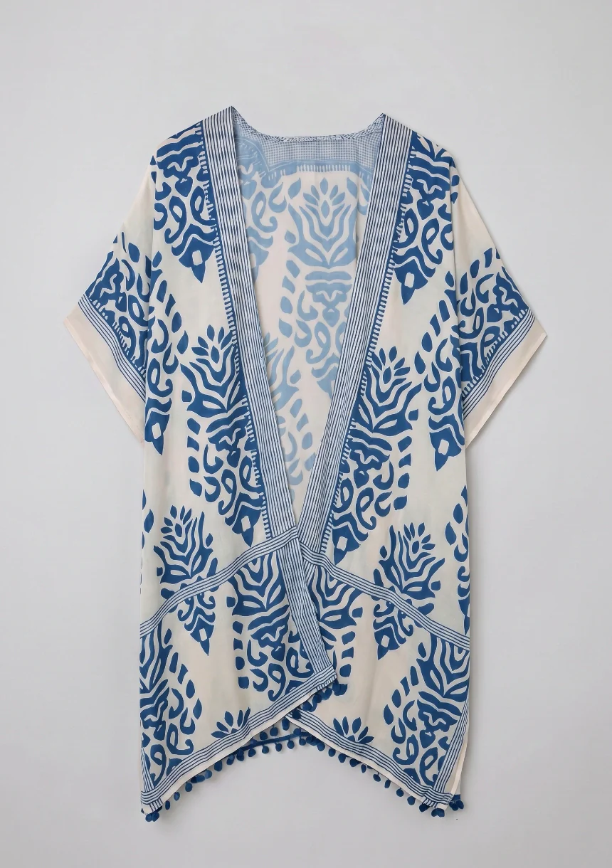 Klasyczne kimono plażowe w ornamenty - Image 7