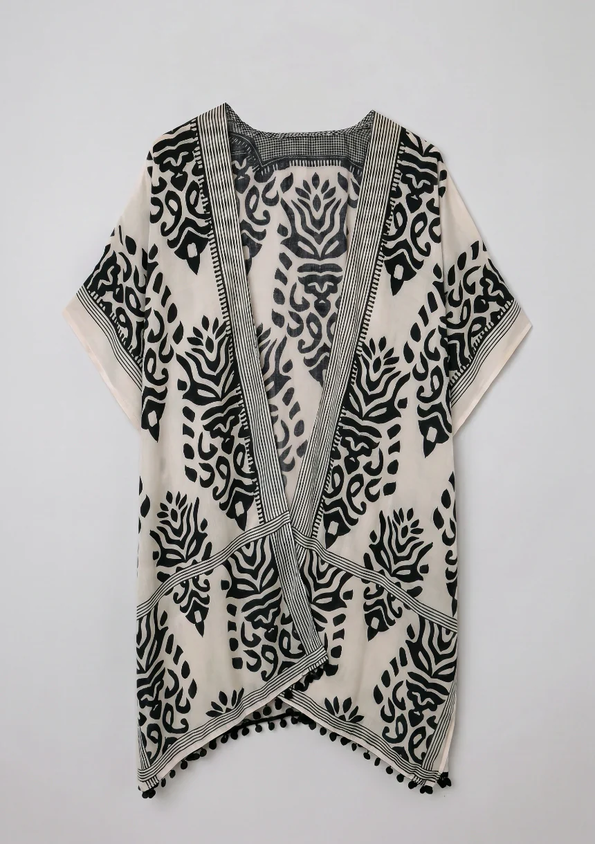 Klasyczne kimono plażowe w ornamenty - Image 9