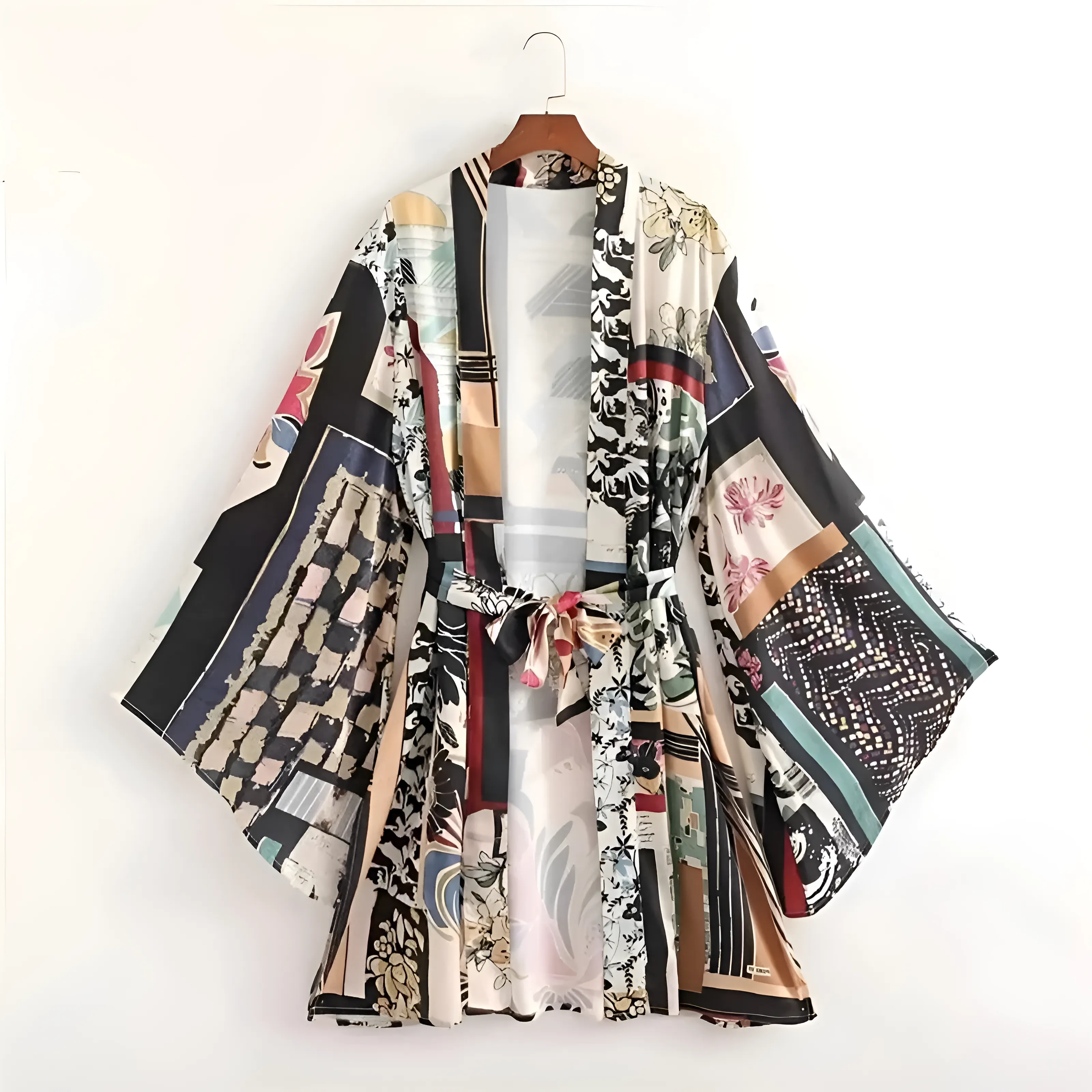 Kolorowe kimono plażowe