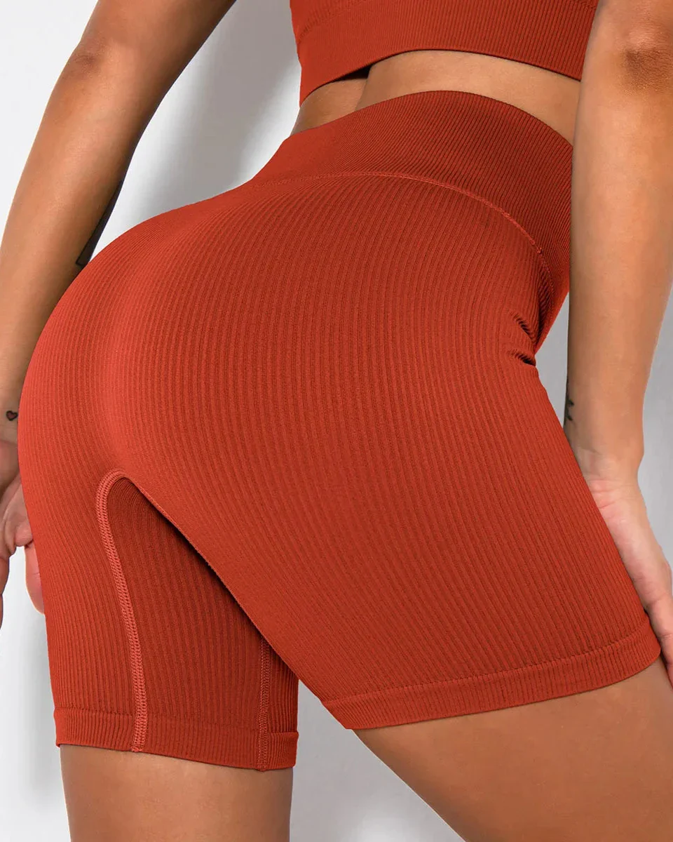 Krótkie prążkowane sportowe spodenki kolarki - Image 27