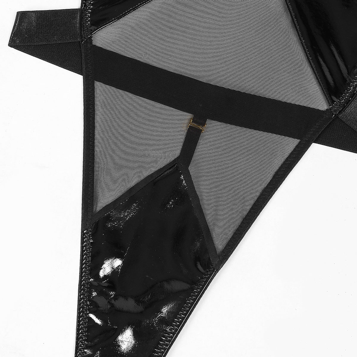 Body lateksowe z siateczkowym materiałem na brzuchu - Image 7