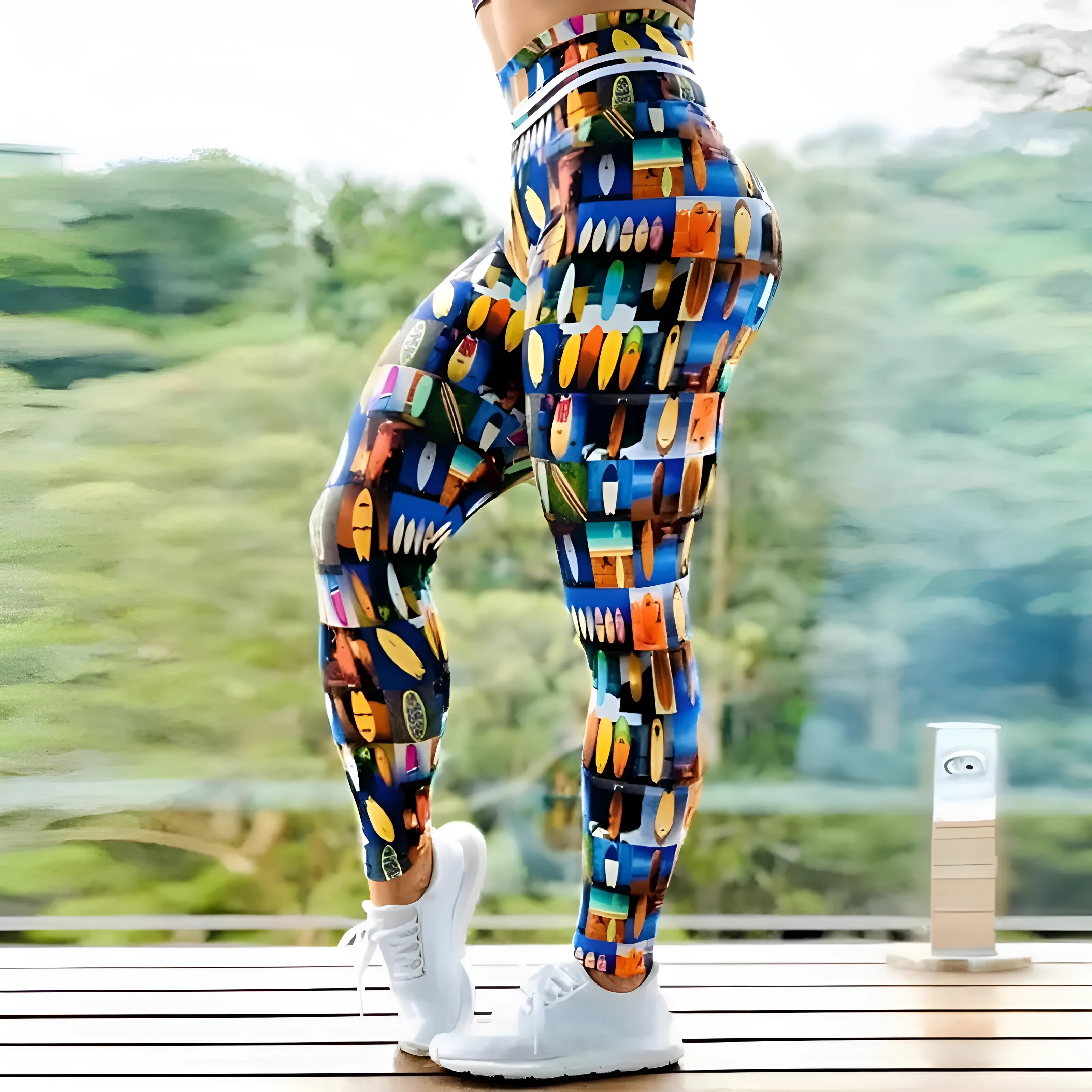 Legginsy sportowe w kolorowe wzory