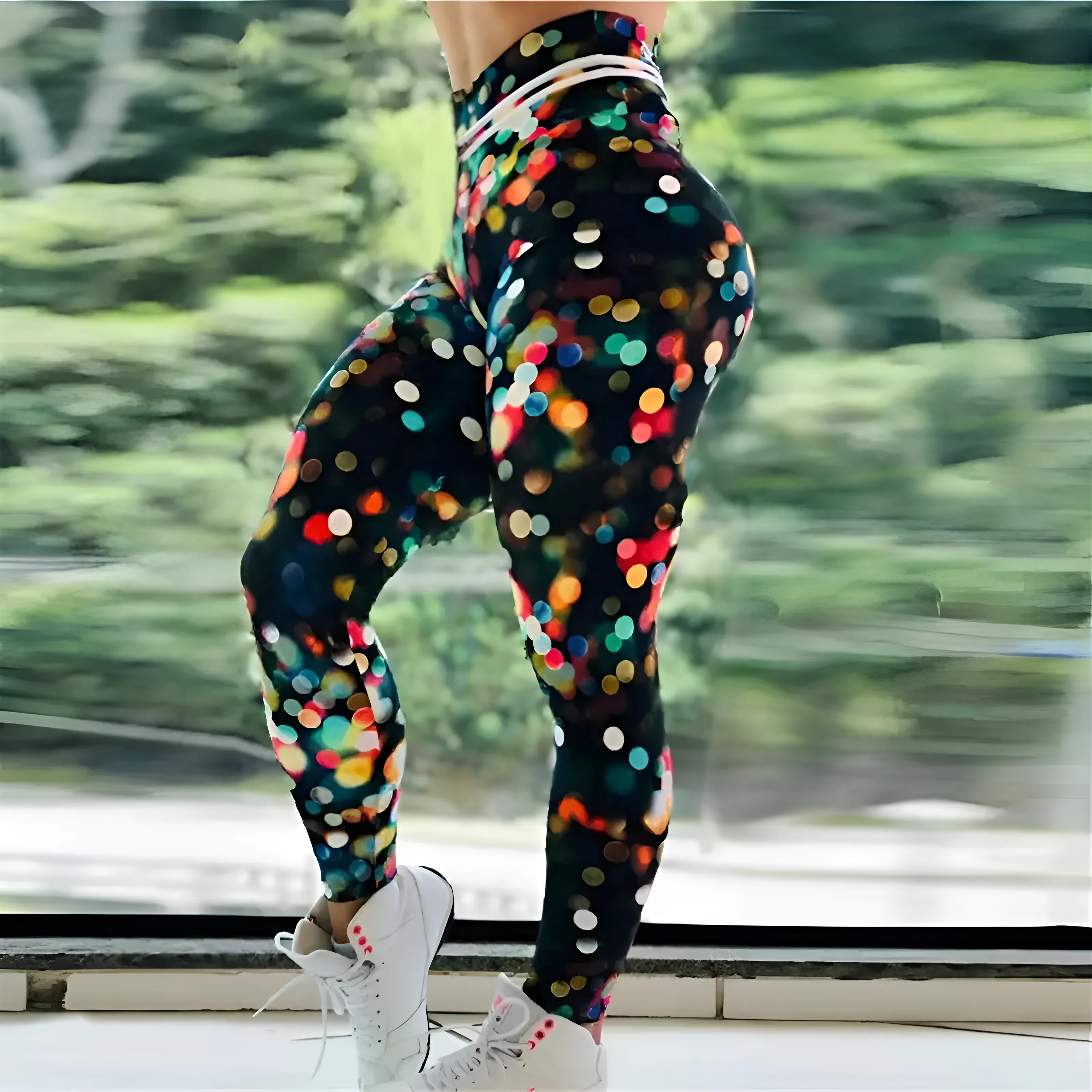 Legginsy sportowe w kolorowe wzory - Image 3