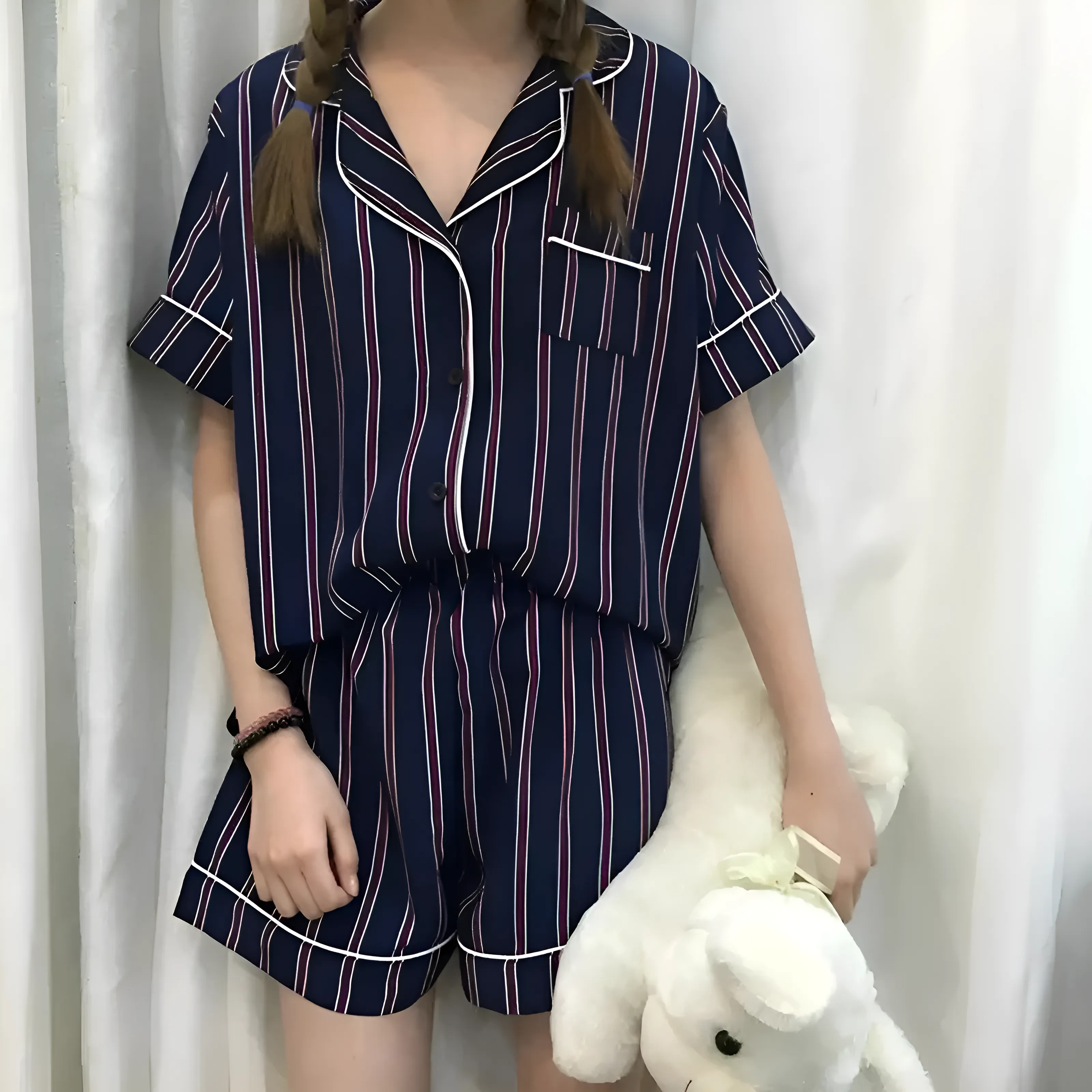 Piżama z koszulą i szortami - Image 3