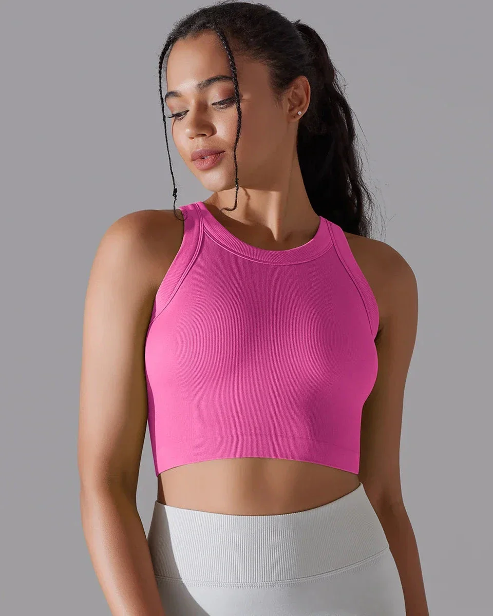 Prążkowany tank top sportowy