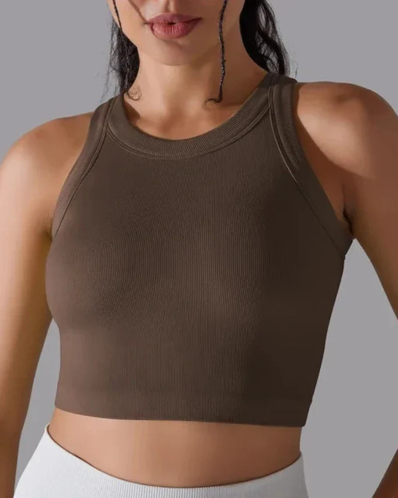 Prążkowany tank top sportowy - Image 10