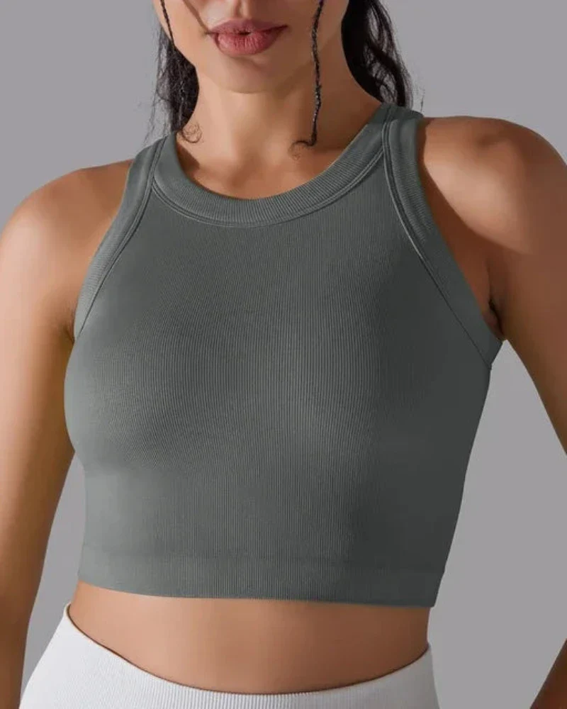 Prążkowany tank top sportowy - Image 12