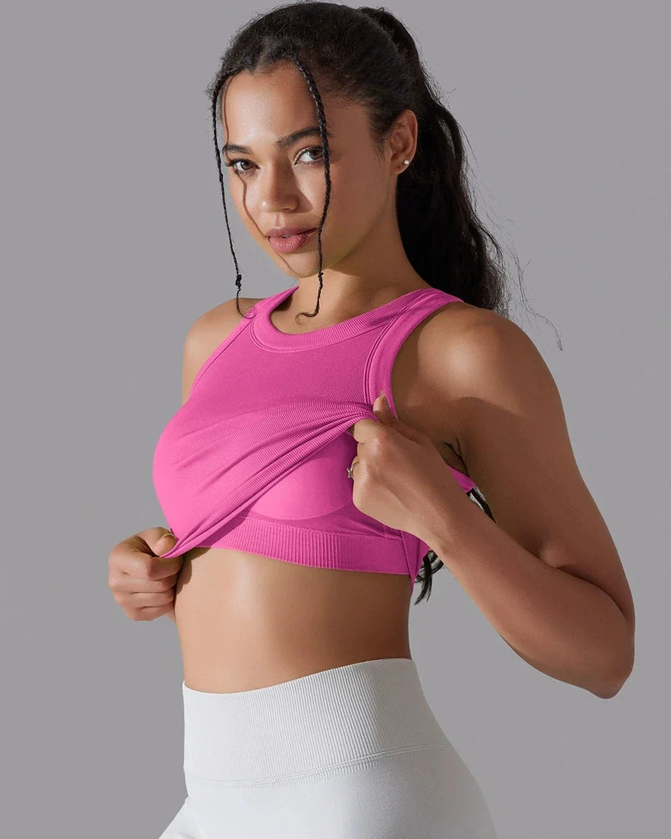 Prążkowany tank top sportowy - Image 2