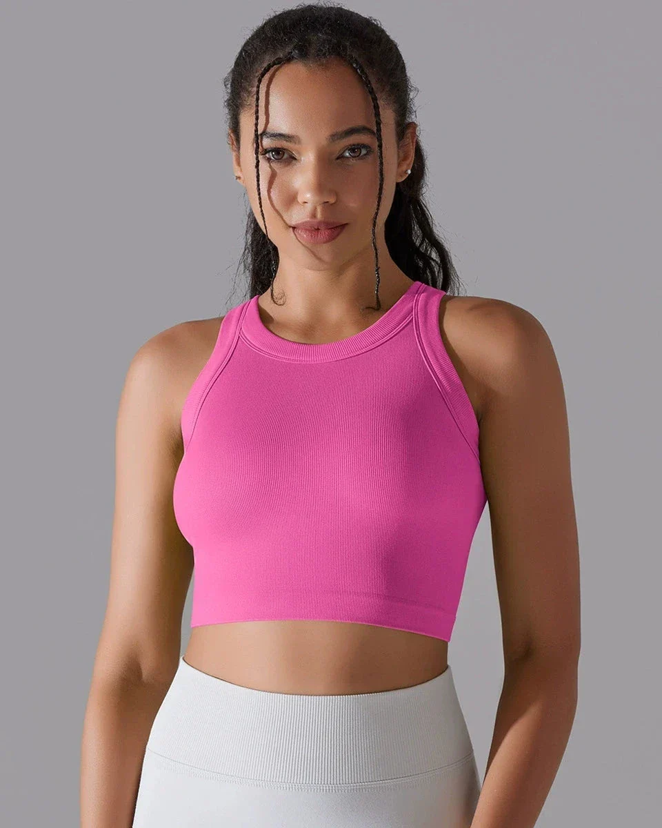 Prążkowany tank top sportowy - Image 3