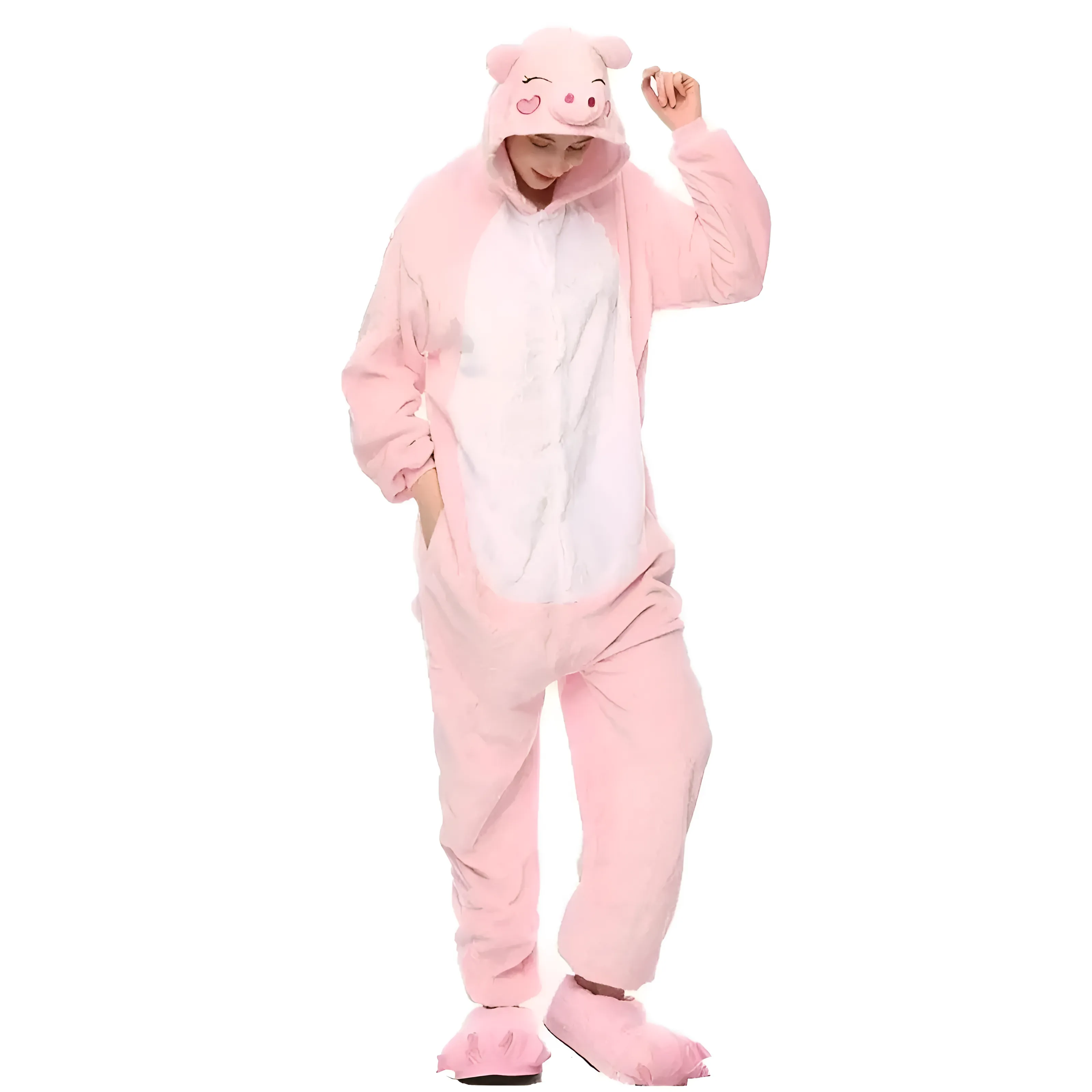 Różowe onesie świnka