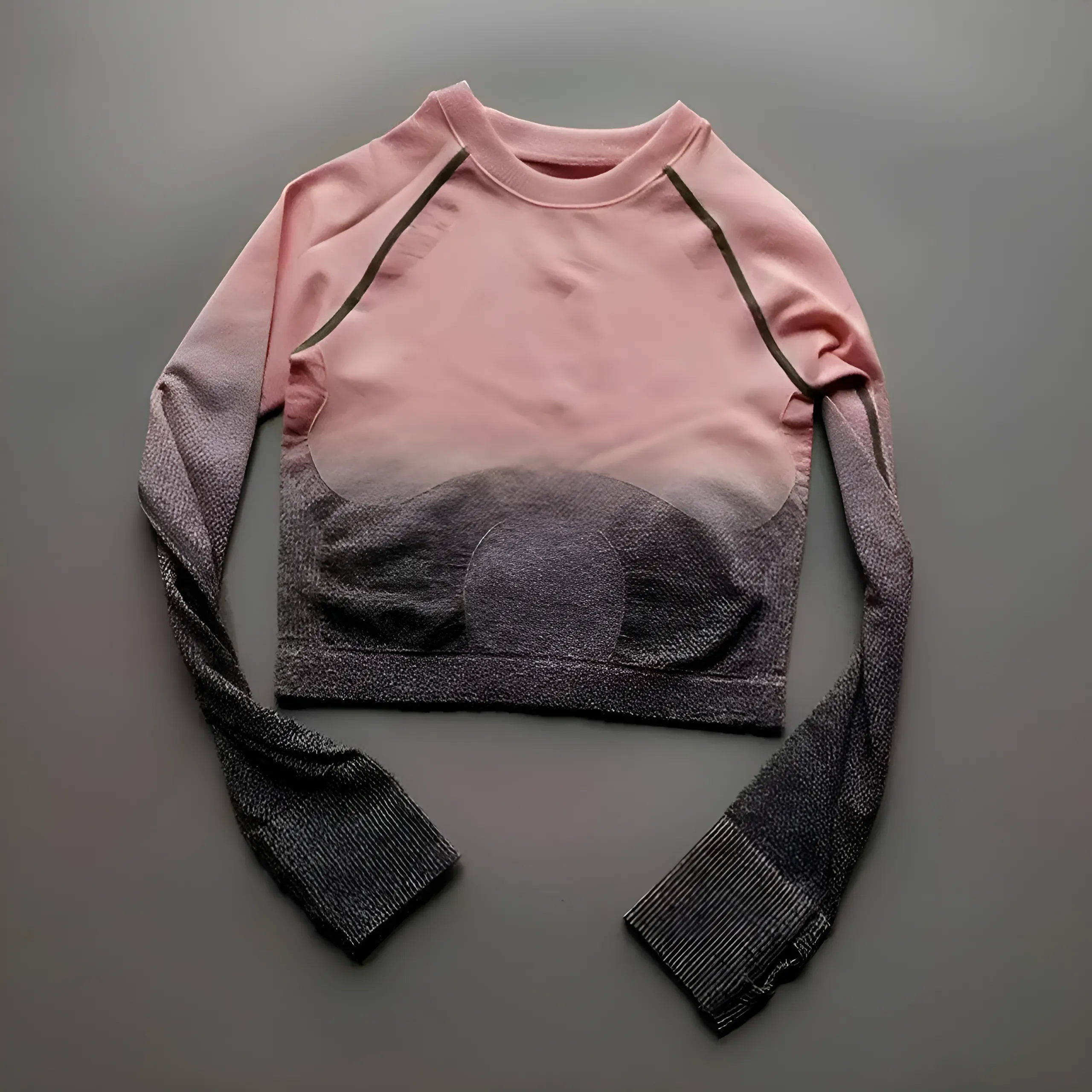 Sportowy top z długim rękawem ombre - Image 3