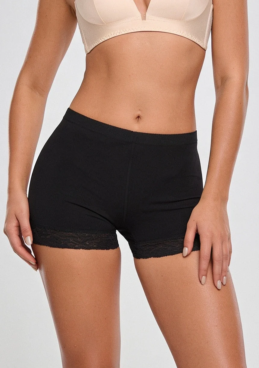 Szorty modelujące z efektem push-up i koronkowymi wykończeniami - Image 6